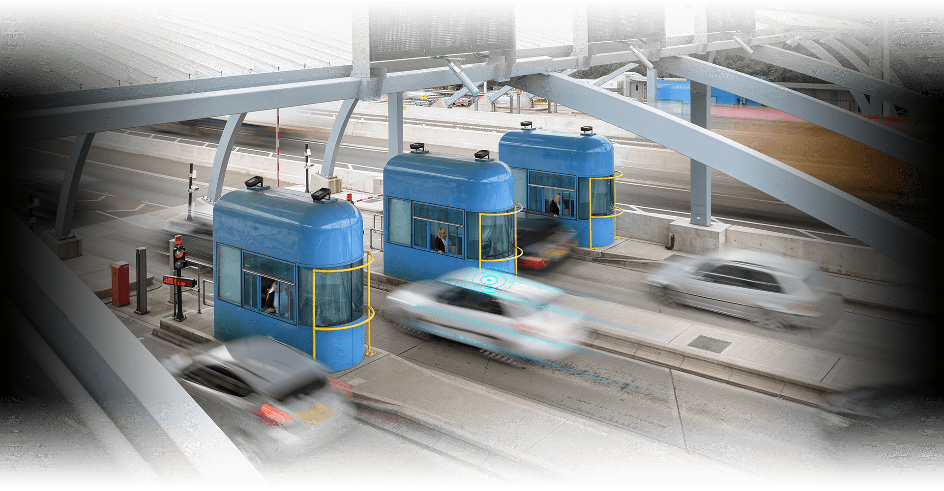 vehicles passing through a toll gate