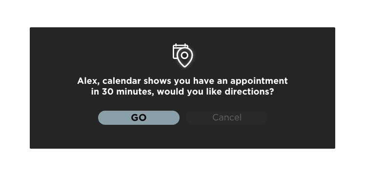 dialog box asking if you want direction to next appointment