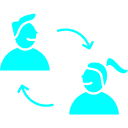 icon of two people communicating with each other indicating Marketing Strategy