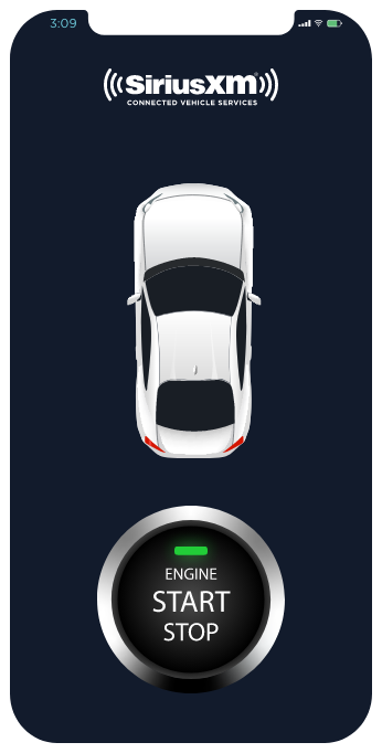 app screen with a button to remotely start of your vehicle